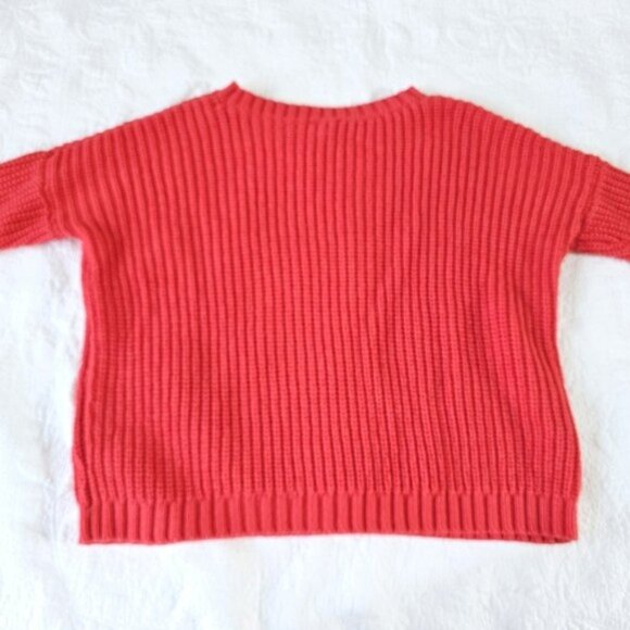 Express Women's Sweater Size Medium Vibrant Pink Long Sleeves Tight Knit Fall - Picture 10 of 13